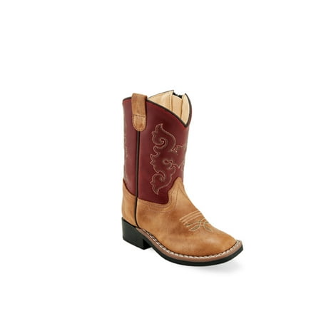 

Old West Red/Tan Toddler Boys Leather Cowboy Boots 6.5D