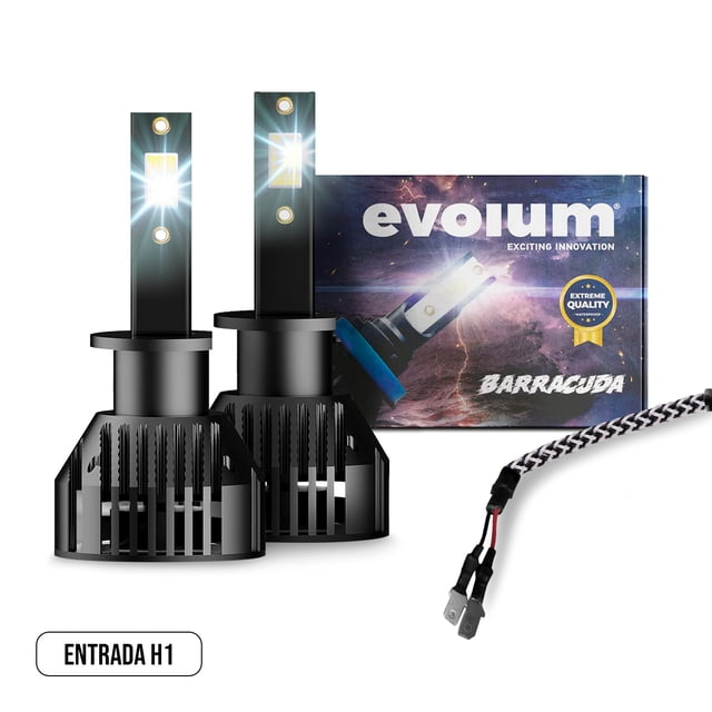 Luces Led para Auto - EVOLUM - Modelo Barracuda 11,000 lúmenes - Resistencia al Agua - Haz de luz Perfecto (H1)