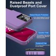 thumbnail image 4 of Revvl 6 Pro Case, Revvl 6X Pro Case, with Glass Screen Protector, Dust-Proof Port Cover, Full Body Rubber Protection Phone Case for T-Mobile Revvl 6/6x Pro 5G, Black/Purple, 4 of 16