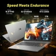thumbnail image 3 of Lenovo LOQ 15.6" 144Hz FHD Gaming Laptop, Intel Core i5-12450HX, NVIDIA GeForce RTX 2050 4GB GDDR6, 16GB DDR5, 1TB PCIe SSD, Wi-Fi 6, HD 720p Camera, Win 11 Home, Grey, 256GB Docking Station Set, 3 of 9