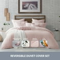 thumbnail image 2 of Swift Home 3PC Crinkle Prewashed Duvet Cover Sham Set (No Insert), Rose Blush, Full/Queen, 2 of 5