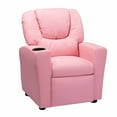 thumbnail image 6 of Naomi Home Kids Push Back Recliner Chair with Footrest and Cup Holder, Pink, 6 of 11