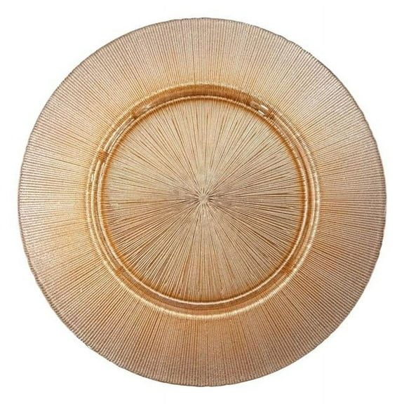 Red Pomegranate Collection 9694-4 13 in. Ritz Glitter Blush Charger Plate