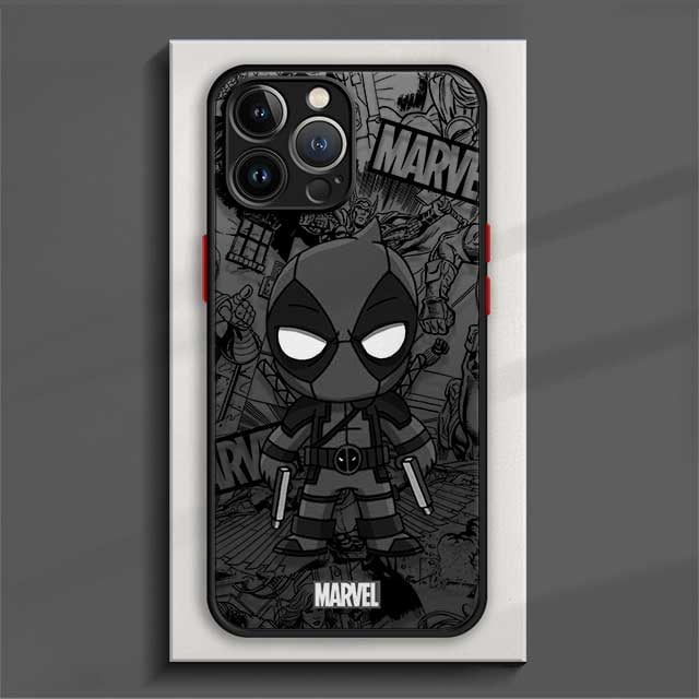 Funda de teléfono de dibujos animados de Marvel, Groot, Spiderman, para iPhone 14, 13, 11, 12 Pro Max, X, XS, XR, 7, 8, 6 Plus, Mini funda de silicona con marco mate para PC