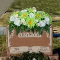 thumbnail image 4 of Outdoor Cemetery Flower Arrangement - Large Silk Rose Headstone Saddle, Fade-Resistant Grave Decor for Tombstones - Beautiful Memorial Flowers That Never Wilt, 4 of 5