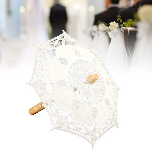 Paraguas artesanal Jadeshay nupcial pequeño encaje Beige