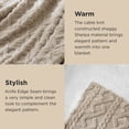 thumbnail image 4 of Manta de cama Sherpa tamaño queen, color beige, 230 x 230 cm, para invierno, 4 of 6