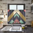 thumbnail image 4 of Yayeee Kitchen Curtains Tier Pair Light Filtering 27"x24" Rod Pocket Short Cafe Window Panel, Green Geometric, 4 of 7