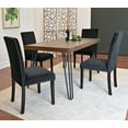thumbnail image 6 of Roundhill Furniture Ashzo 7-Piece Dining Set, Hairpin Dining Table with 6 Chairs, Black, 6 of 12