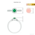 thumbnail image 5 of Angara Natural 0.24 Ct. Emerald with Diamond Halo Ring in 14K White Gold for Women (Ring Size: 12), 5 of 10
