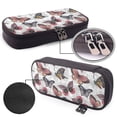 thumbnail image 4 of Lsque Vintage Butterflies Printed Big Capacity PU Leather Pencil Case Large Pencil Pouch Stationery Pen Bag Pencil Holder for Teen, 4 of 6