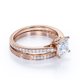thumbnail image 3 of Anillo de Compromiso Antiguo Sencillo con Banda Pavé de Diamantes de Talla Princesa de 1,25 Uds - Oro Rosa de 10 K, 3 of 6