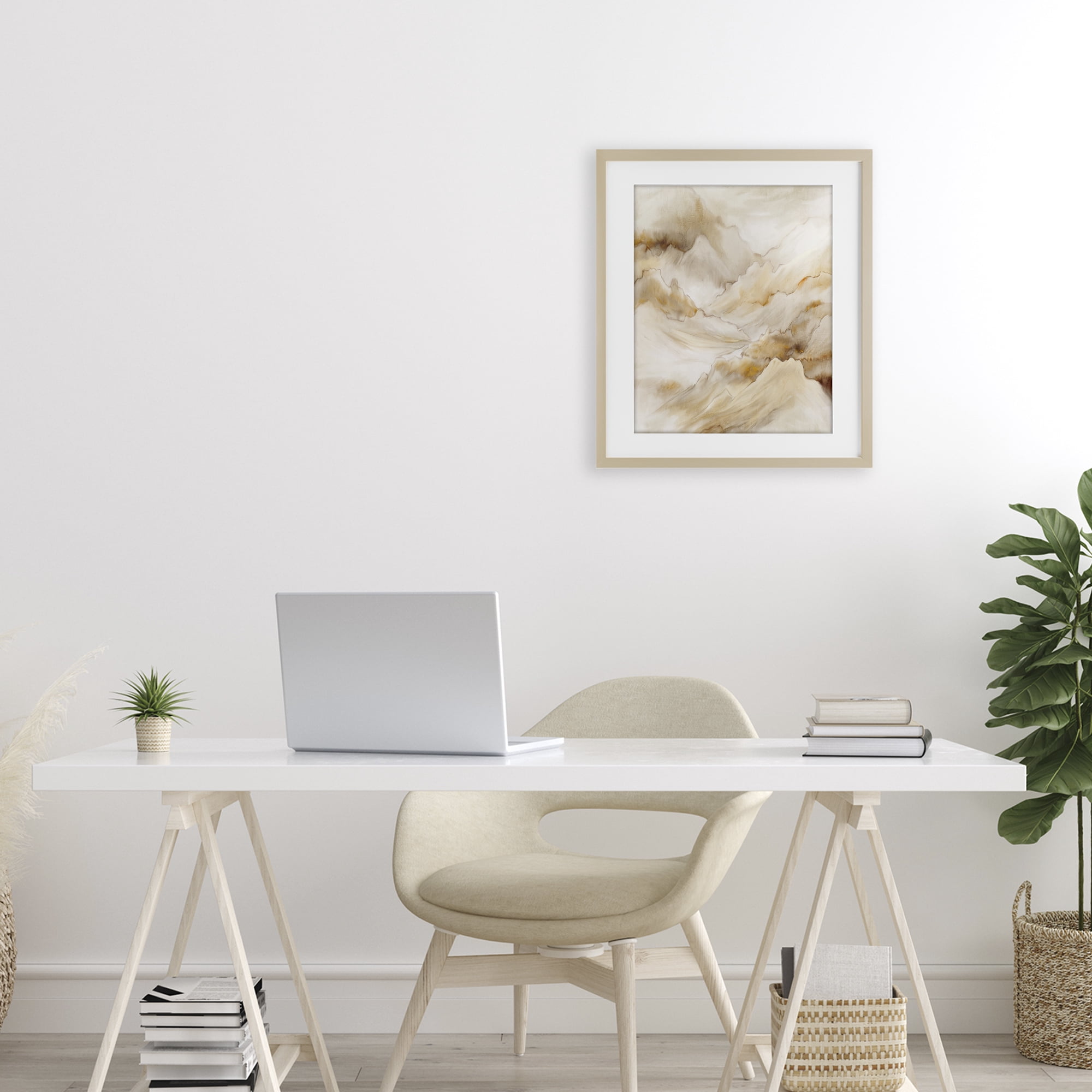 Stupell Industries Neutral Land Flow Birch Framed Print Under Glass, design by Kim Allen
