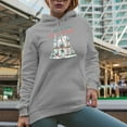 thumbnail image 2 of All Is Calm, All Is Bright with a Christmas, Winter or Snowy Season House Art Merch Gift, Heather Grey Hooded Sweatshirt or Hoodie, Large, 2 of 5