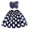 thumbnail image 5 of LYMAYTER Toddler Girls Polka Dot Dress Kids Princess Party Tutu Dresses Baby Elegant Wedding Pageant Gown with Bowknot 2-8T, 5 of 10