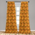 thumbnail image 5 of Ambesonne Fiesta Party Curtains, Mexican Festival Art, Pair of 28"x63", Marigold and Ruby, 5 of 5