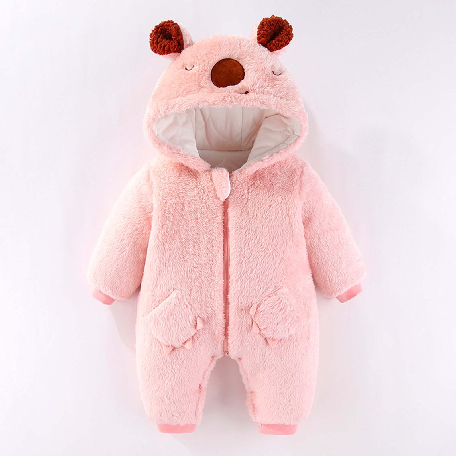Boys Girls Baby Fluffy Clothes Furry Bear Onesie Baby Fuzzy Teddy