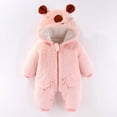 thumbnail image 2 of bbymog Baby Winter Clothes Boys and Girls Warm Fleece Baby Romper Long Sleeve Baby Bear Onesie Cute Baby Boy Clothes Bodysuit Pink E 0 Months, 2 of 3