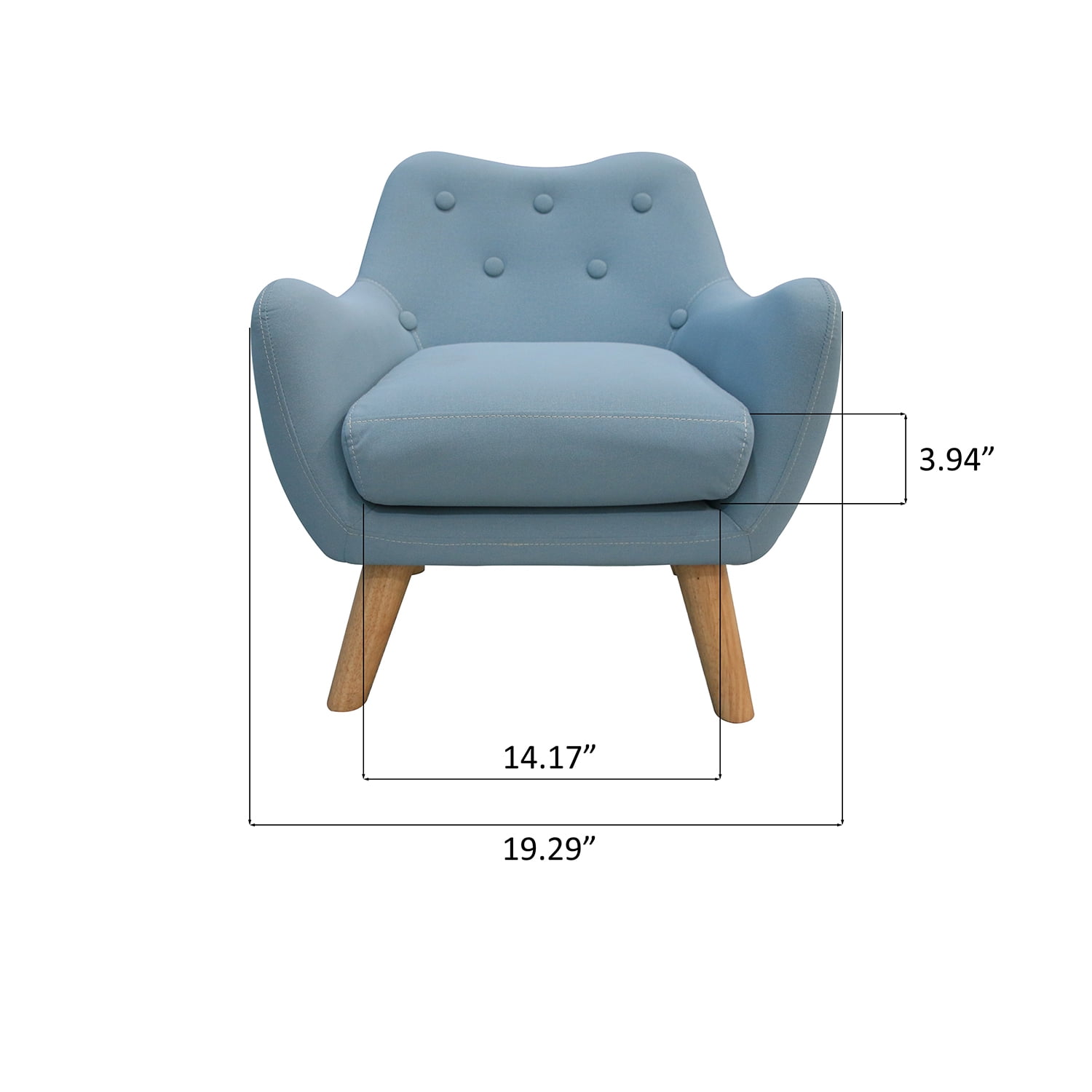 Kadyn Child Accent Armchair, Fabric Single Sofa Chairs with wooden legs, Upholstered Arm Chair for kids, Blue Kadyn Child Accent Armchair, Fabric Single Sofa Chairs with wooden legs, Upholstered Arm Chair for kids, Blue