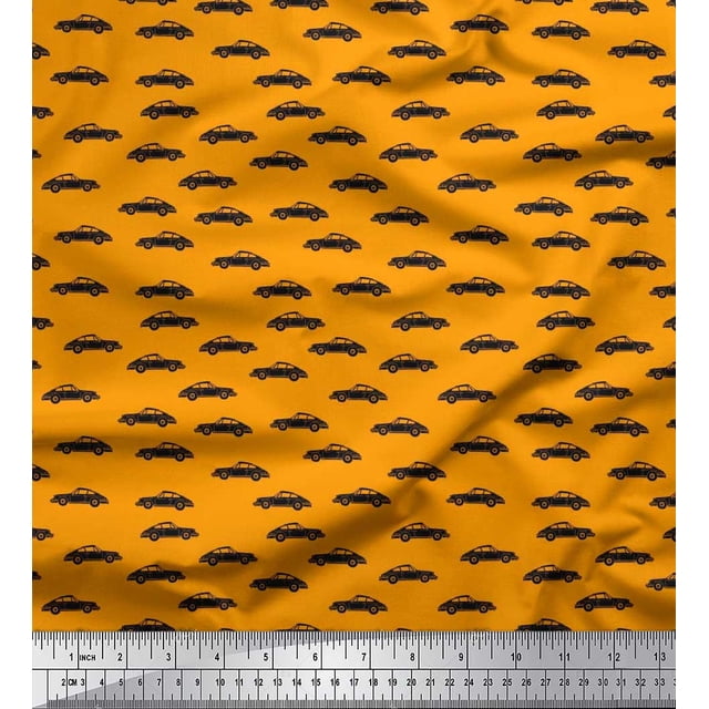 Soimoi Velvet Fabric Car Transport Fabric Prints by Yard 58 Inch Wide