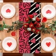 thumbnail image 4 of Valentines Day Jack Table Runner, Sally Love Hearts Stripes Kitchen Dining Table Decoration, Anniversary Wedding Burlap Indoor Outdoor Home Decor Party Supply 13 x 72 Inches, 4 of 6