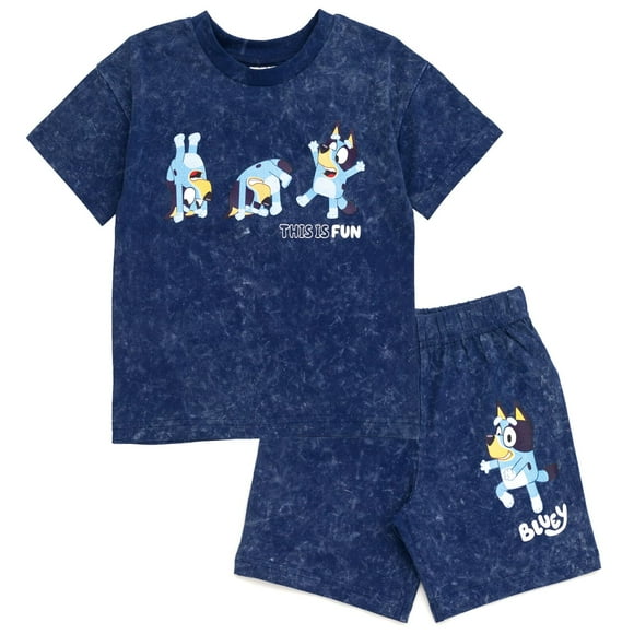 Conjunto de atuendo Bluey, camiseta vintage Wash 3T para niños pequeños