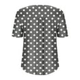 thumbnail image 5 of Otvok Spring Summer Plus Size Tops for Women Short Sleeve Round Neck Button Up Pleated T-shirt, 5 of 6