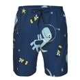 thumbnail image 4 of Kll Space Dinosaur Men'S Casual Summer Beach Shorts Hawaiian Shorts With Pockets-Large, 4 of 9