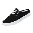 thumbnail image 2 of Willtoo Womens Slip On Canvas Mule Sneakers Backless Slide Casual Shoes, Low Top Lace Up Platform Non Slip Walking Flats, 2 of 5