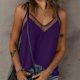 thumbnail image 5 of mfyjkho Camisetas Sin Mangas Para Mujer, Blusas De Color Liso Para Mujer Con Encaje, Patchwork, Escote En V Y Tirantes, Camisetas Sin Mangas De Moda Vestidos Maxi Para Mujer Xxxxl, 5 of 8