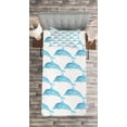 thumbnail image 3 of Ambesonne Sea Quilted Bedspread Set 2 Pcs, Aqua Dolphins Leaves, Twin Size, Blue White, 3 of 3