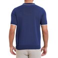 thumbnail image 3 of CAMISA POLO FORMAL PARA HOMBRE INSPIRE CHIC DÍA DEL PADRE, DE COLOR SÓLIDO, MANGA CORTA, CON CREMALLERA, AJUSTE SLIM, CLÁSICA, EN AZUL MARINO, 3 of 5