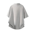 thumbnail image 4 of HomeDM Collared V Neck Shirts for Men Short Sleeve Summer Casual Texture Loose Fit Pullover Tops, Gray, Size 2XL, 4 of 5
