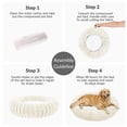 thumbnail image 6 of Exclusivo Mezcla Calming Donut Dog Bed, 20 inches Cozy Fluffy Faux Rabbit Fur Round Pet Bed, Machine Washable, Ivory, 6 of 7