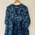 thumbnail image 2 of Indigo Dabu Printed Cotton Dress mini maxi dress - beach summer mini dress Handblock Printed Dresses, 2 of 7