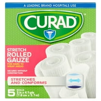 Curad Stretch Rolled Gauze, 3" X 4.1 yds, 5 Count