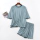 thumbnail image 1 of Pijama de manga tres cuartos para Mujer, traje de pantalón corto, ropa de casa, ropa de dormir informal, conjunto de verano, 1 of 5