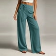 thumbnail image 4 of Tsesme Women’s Elastic Waist Faux Jeans Straight Leg Pull on Denim-like Pants, Loose Casual Trousers with Pockets, 4 of 6