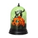 thumbnail image 1 of Lámpara de Halloween con pantalla transparente y diseño de calabaza para bar de interior durante las fiestas. gato verde, 1 of 7
