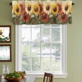 thumbnail image 3 of Summer Sunflowers Curtain Valances for Windows, Kitchen Valance Window Treatments Panel 2 Pack, Vintage Oil Painting Red Yellow Floral Rod Pocket Short Curtains for Bathroom Bedroom 42 x 12 Inch, 3 of 8