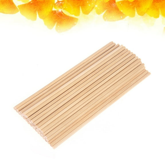TEHAUX 100pcs Wooden Round Dowel Rods Craft Sticks for Woodworking DIY Building Model Toy Model Making Materials (20 x 0.5cm, 50pcs A Set)