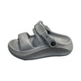 thumbnail image 1 of GiLiling Kids Open Toe Slide Sandals, Convertible 2-in-1 Slide Design Thick Cushioned Non-Slip EVA Sole, Summer Outdoor Beach Sandals (Grey, 10-10.5 Years), 1 of 6