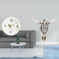thumbnail image 2 of Reloj de pared decorativo redondo, silencioso, sin , escultura de resina con cabeza de , estatua de estilo moderno, adecuado para sala de es, 2 of 8