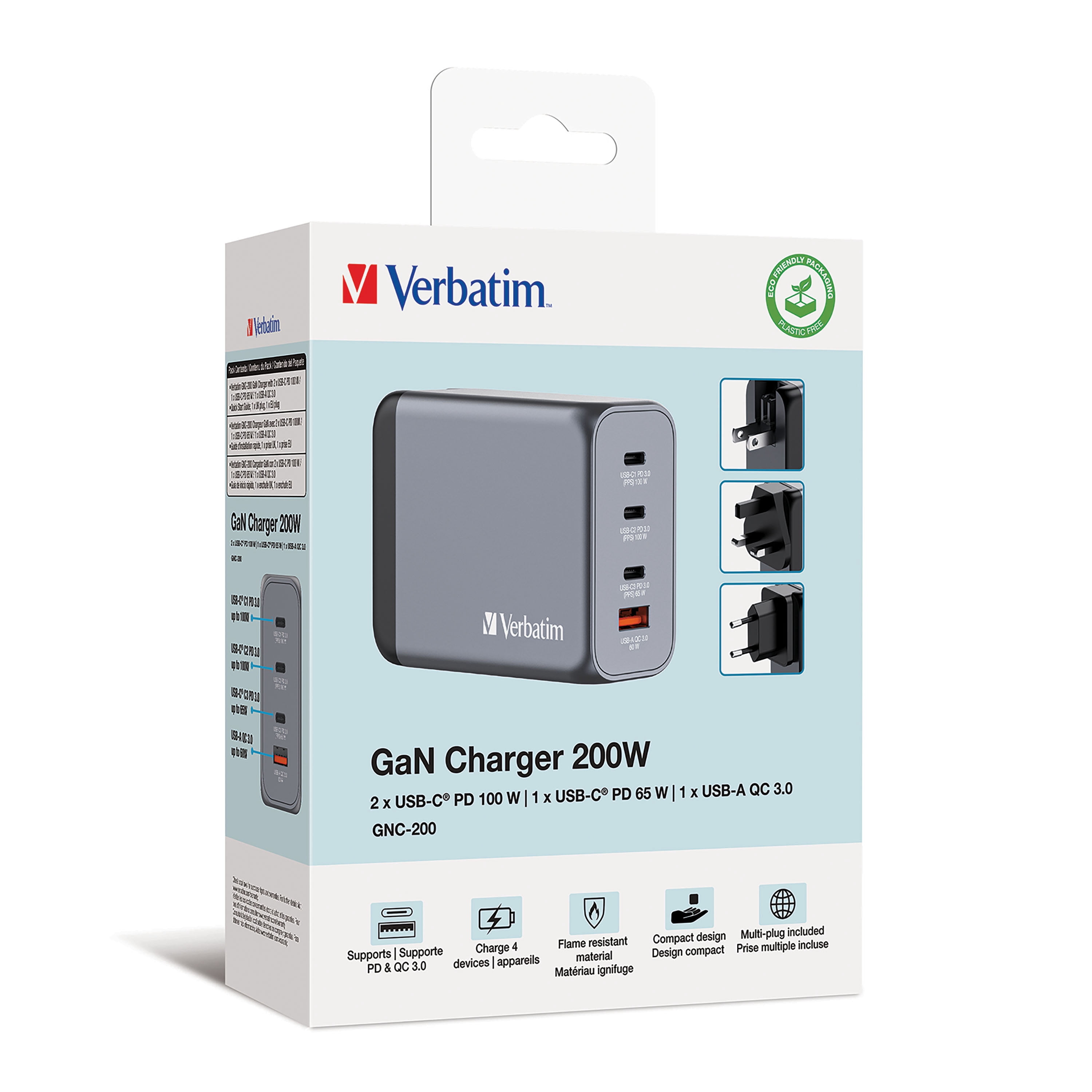 Verbatim  200W 4-Port GaN Wall Charger