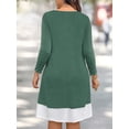 thumbnail image 2 of Cuteduck Plus Size Women’s Long Sleeve V-Neck Zipper Dress Autumn/Winter 1X-5X, 2 of 9