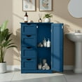thumbnail image 2 of Ktaxon Wooden Bathroom Floor Cabinet, Side Storage Organizer with 4 Drawers, 1 Cupboard & 2-Shelves, Navy Blue, 2 of 24