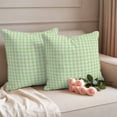 thumbnail image 2 of Sage Green Outdoor Waterproof Pillow Covers, Grid Checkered Plaid Gingham Lattice Trellis Decorative Square Throw Pillowcase Sofa Cushion Sham for Patio/Couch/Chair, 24"x24" 2 Pack, 2 of 8