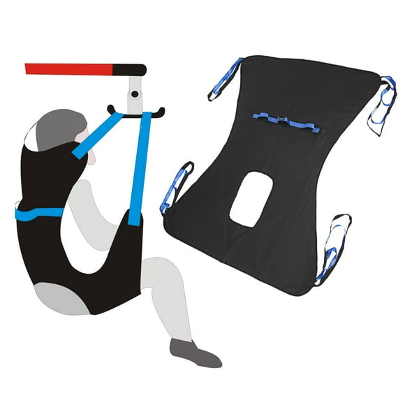 Écharpe de Levage pour Patient pour Usage à Domicile Personnes Âgées Alité Assistance au Levage pour Patient Aide Médicale Appareils d'Écharpe de Toilette Élévateur de Tout le Corps pour Adultes Assis à Debout Ceinture de Transfert de Positionnement (Grand)