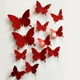 thumbnail image 3 of Decoración de pared con mariposas, 24 piezas, pegatinas de mariposas 3D para decoraciones de fiesta con imanes (coloridas, 24), 3 of 5