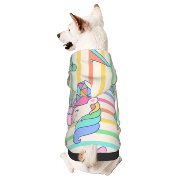 Balery Cute Unicorn Sudadera con Capucha para Perros Pequeños – Ropa para Mascotas, Disfraz para Perros y Gatos, Ideal para Fiestas y Cosplay-Small